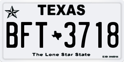TX license plate BFT3718