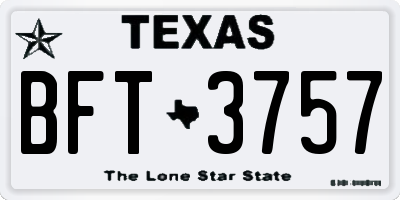 TX license plate BFT3757