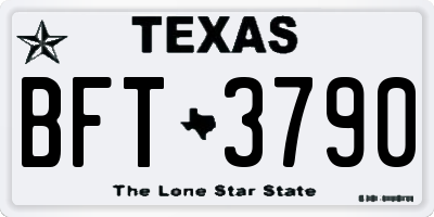 TX license plate BFT3790