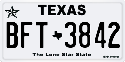 TX license plate BFT3842