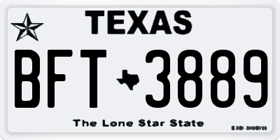 TX license plate BFT3889