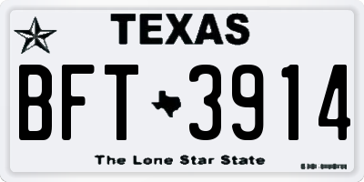 TX license plate BFT3914