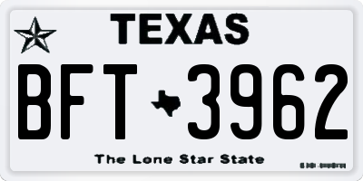 TX license plate BFT3962