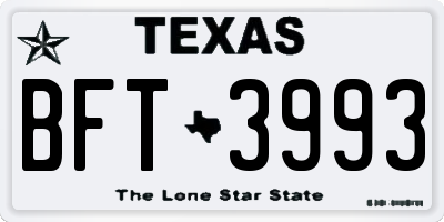 TX license plate BFT3993