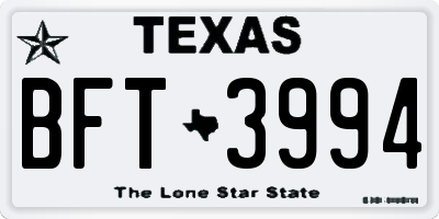 TX license plate BFT3994