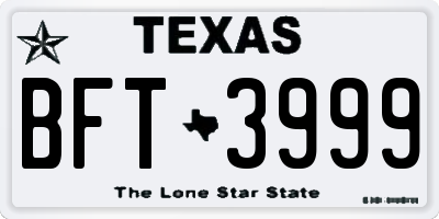 TX license plate BFT3999