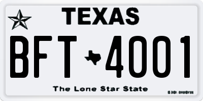 TX license plate BFT4001