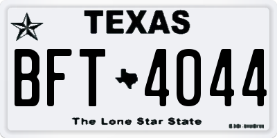 TX license plate BFT4044