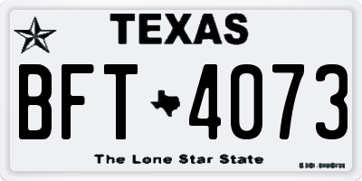 TX license plate BFT4073