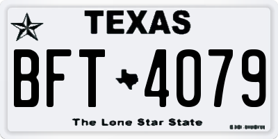 TX license plate BFT4079