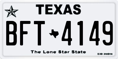 TX license plate BFT4149