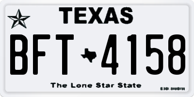 TX license plate BFT4158
