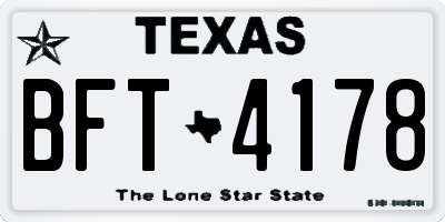 TX license plate BFT4178