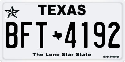 TX license plate BFT4192