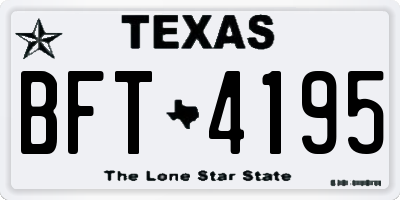 TX license plate BFT4195