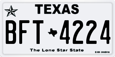 TX license plate BFT4224