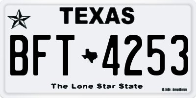 TX license plate BFT4253