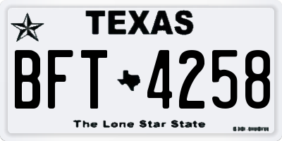 TX license plate BFT4258