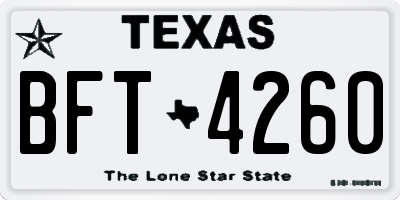 TX license plate BFT4260