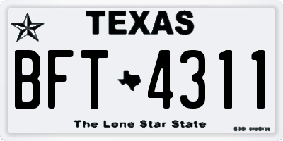TX license plate BFT4311