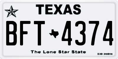 TX license plate BFT4374
