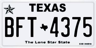 TX license plate BFT4375
