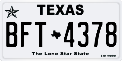 TX license plate BFT4378