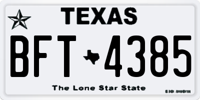 TX license plate BFT4385