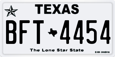TX license plate BFT4454