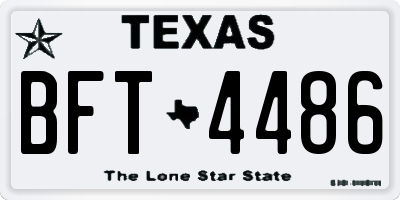 TX license plate BFT4486