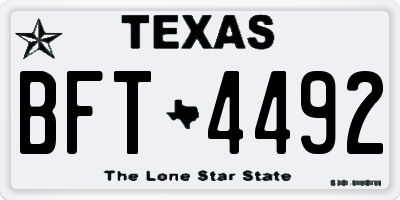 TX license plate BFT4492