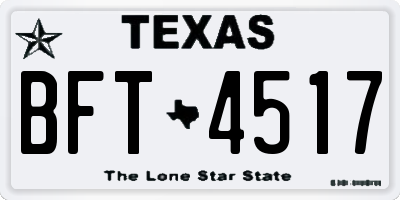 TX license plate BFT4517