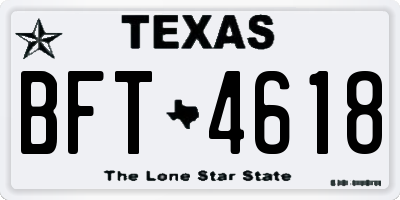 TX license plate BFT4618