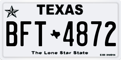 TX license plate BFT4872