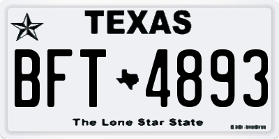 TX license plate BFT4893