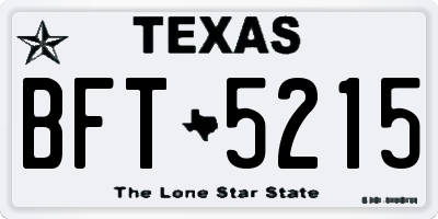 TX license plate BFT5215