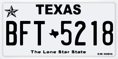 TX license plate BFT5218