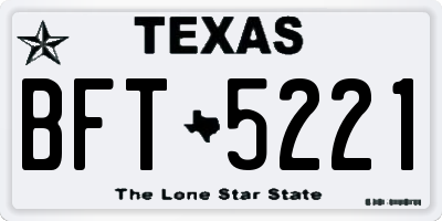 TX license plate BFT5221