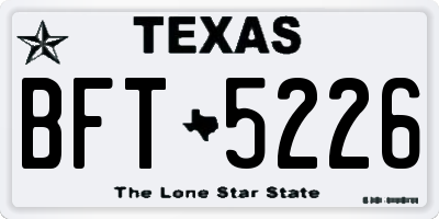 TX license plate BFT5226