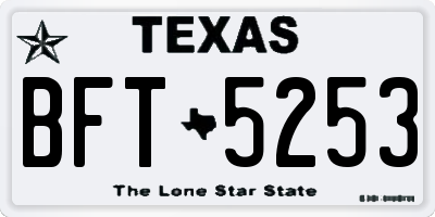 TX license plate BFT5253