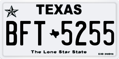 TX license plate BFT5255