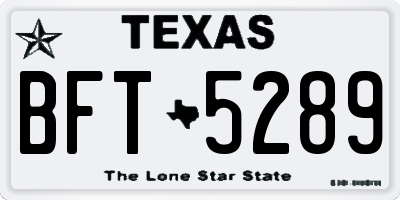 TX license plate BFT5289