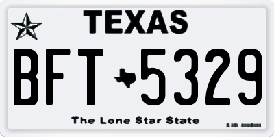 TX license plate BFT5329