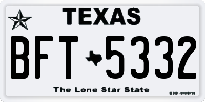 TX license plate BFT5332