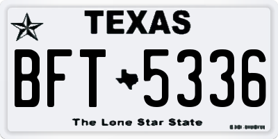 TX license plate BFT5336