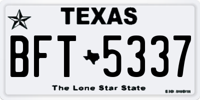 TX license plate BFT5337