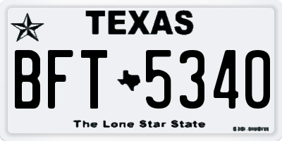 TX license plate BFT5340