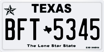 TX license plate BFT5345