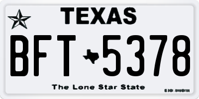 TX license plate BFT5378