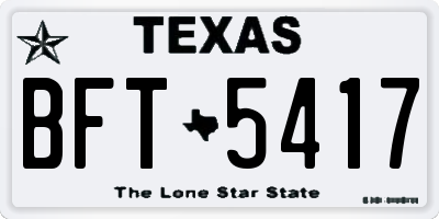 TX license plate BFT5417